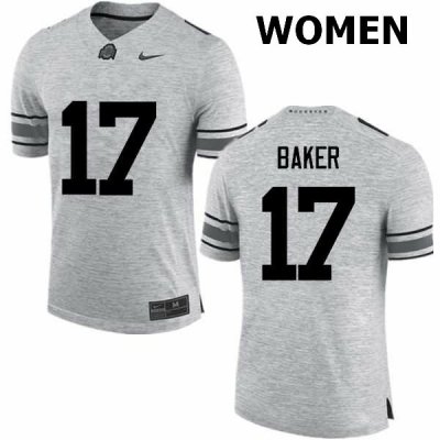 Women's Ohio State Buckeyes #17 Jerome Baker Gray Nike NCAA College Football Jersey Hot Sale DIC0544EW